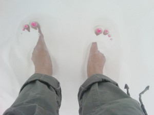 Feet in the White Sand